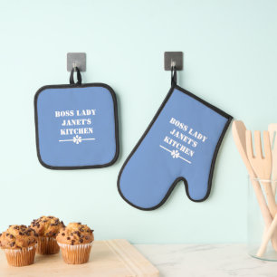Baas Lady Janet's Keuken Must-have Cool Blue Ovenwant & Pannenlap Set