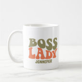 Baas Lady Retro gepersonaliseerd Koffiemok (Links)