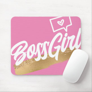 Baas Meisje Roze Goud Mousepad Muismat