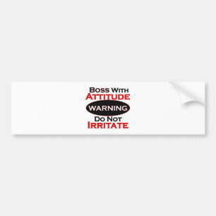 Baas met hoogte bumpersticker