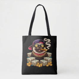 Baas Pug — Bling Pug met Cash & Sigaar" Draagtas
