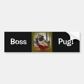 Baas Pug. Bumpersticker