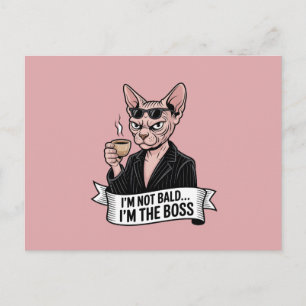Baas Sphynx Kat Coffee Artwork Feestdagenkaart