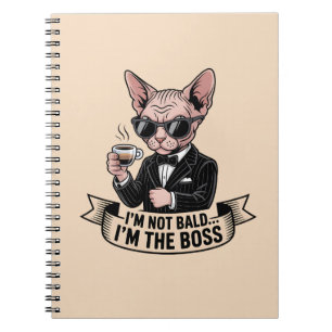 Baas Sphynx Kat Koffie Illustratie Notitieboek