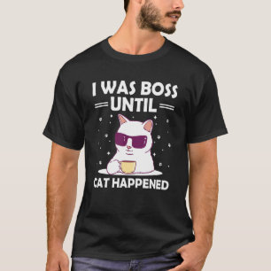 Baas tot de kat er kwam, kat Gezegden keukens T-shirt