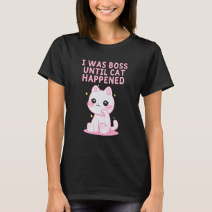 Baas tot de kat er kwam, kat Gezegden keukens T-shirt