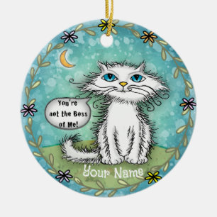 Baas van mij Scraggles Kat Keramisch Ornament