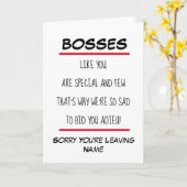 Baas Verse Sorry Vertrekken Kaart (Gele Bloem)