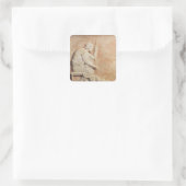 Baas voor dieren vierkante sticker (Tas)