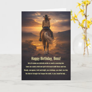 Baas Vrouw Vrouw Verjaardag Cowgirl Geest Landelij Kaart