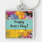 Baasdag Dank Gerbera Daisies Sleutelhanger (Voorkant)