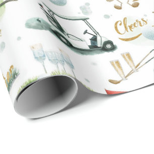 Baasdag voor golfer cadeaupapier