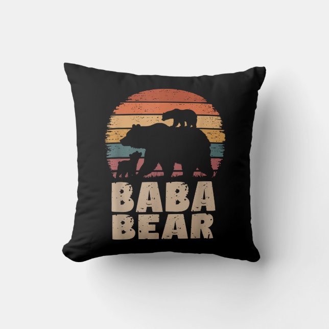 Baba Beer  Retro Grappig Vaderdag Kussen (Voorkant)