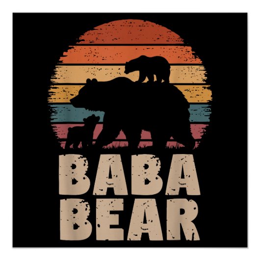 Baba Beer Retro Grappig Vaderdag Perfect Poster (Voorkant)