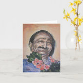 Baba dans le carte pour notes de pêche (Fleur jaune)