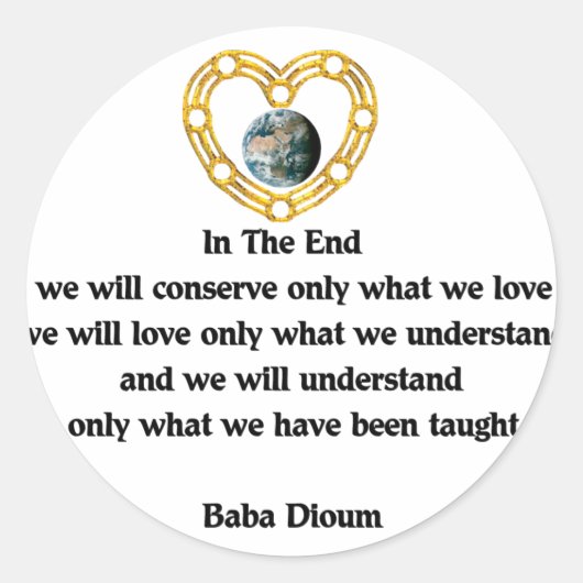Baba Dioum Quote Ronde Sticker (Voorkant)