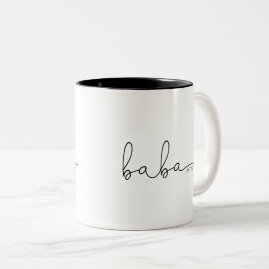 Baba établie | Baba Cadeau Mug à café à deux tons (Devant droit)