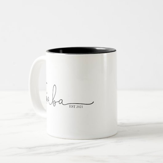 Baba établie | Baba Cadeau Mug à café à deux tons (Devant gauche)