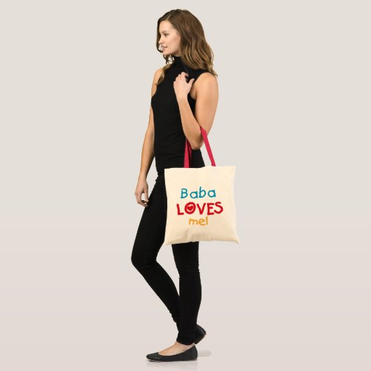 Baba houdt van me T-shirts en cadeautjes Tote Bag (Voorkant (model))