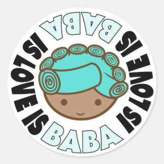 BABA IS LIEFDE grote ronde stickers