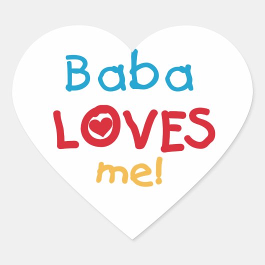 Baba Loves Me T-shirts en geschenken Hart Sticker (Voorkant)