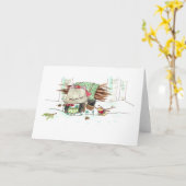 Baba Mouse Wenskaart Kaart (Gele Bloem)