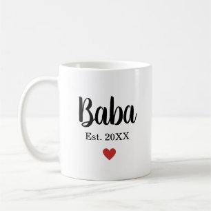 Baba Opgericht Jaar Hart Modern Vaderdag Koffiemok