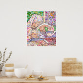 Baba Sali Hebreeuwse Letters Poster (Keuken)