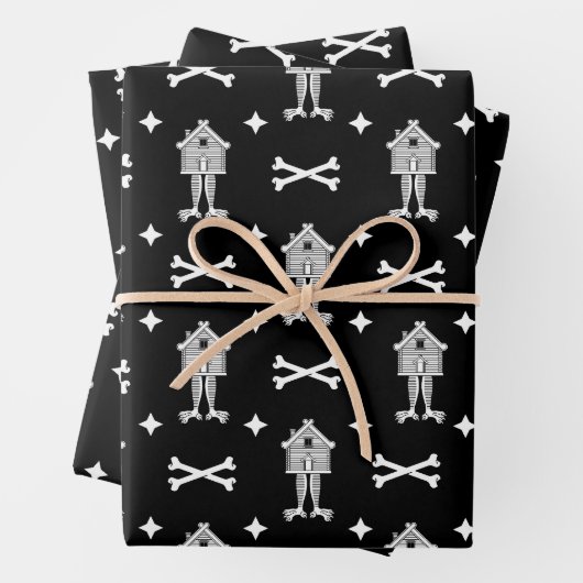 Baba Yaga's Hut Folklore Wrapping Paper Sheets (In situ)