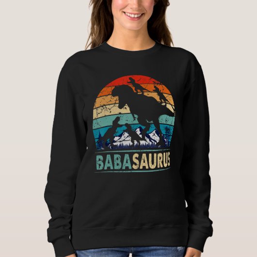 Babasaurus T Rex Baba Dinosaur 4 Kinder vaders Da Trui (Voorkant)