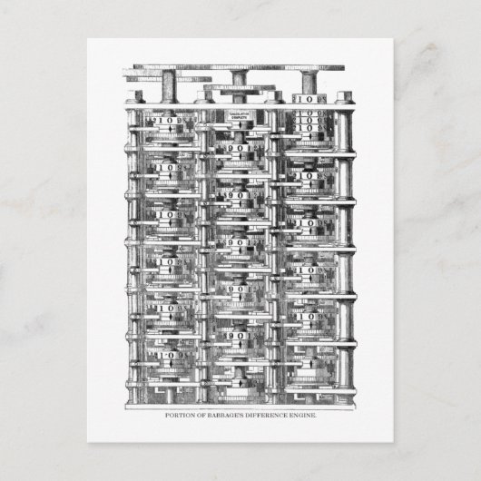 Babbage Difference Engine Briefkaart (Voorkant)