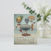 Babbage van Airship  Steampunk Travel Briefkaart (Staand voorkant)