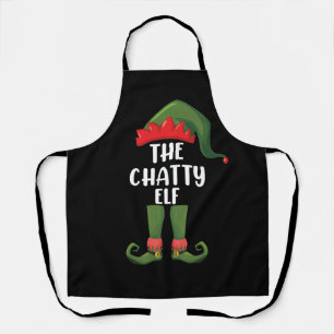 Babbelse Kerst Elf Familie Matchende Groep Kerstmi Schort