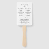 Babbette minimalistisch modern huwelijksprogramma handwaaier (Achterkant)