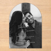 Babbette minimalistische foto moderne bruiloft acryl uitnodigingen (Voorkant)