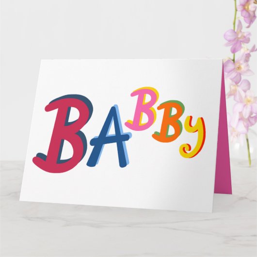BABBY Black Pays Mots Nouvelle Carte Bébé (Orchidée)