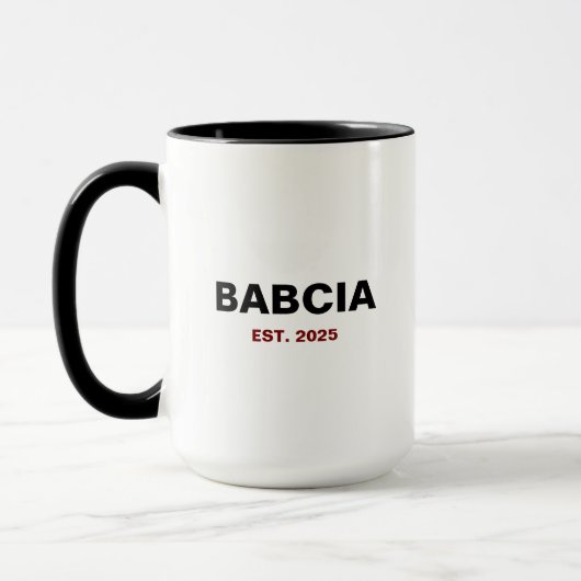 "Babcia Est. Jaar" - Het perfecte oma cadeau Mok (Links)