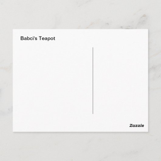 Babci's Teapot Briefkaart (Achterkant)