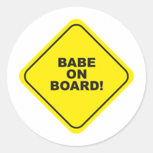 babe aan boord ronde sticker