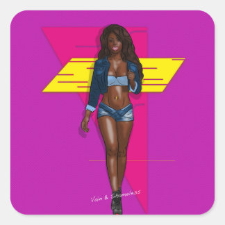 Babe in blue jeans vierkante sticker