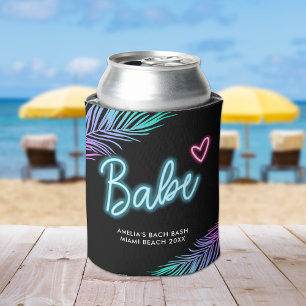 Babe Neon Blauw & Roze Tropische Bach Blikjeskoeler