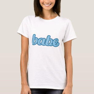 "babe" schattig denim grafisch blauw t-shirt
