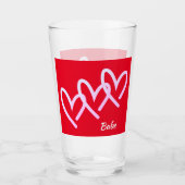 Babe Triple Red Heart Tumbler (Voorkant)