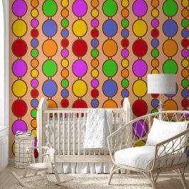 Babes kralen helder bruin op perzik behang