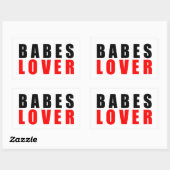 Babes lover rechthoekige sticker (Vel)