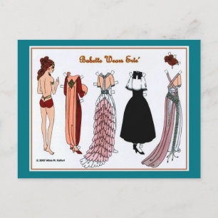 Babette Wears Paper Doll Briefkaart