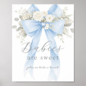 Babies are sweet Blue Coquette Bow Poster (Voorkant)