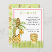 Babies de la jungle, Faire-part de naissance fille (Devant / Derrière)