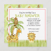 Babies de la Jungle, Invitation Baby shower de fil (Devant / Derrière)