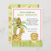 Babies de la Jungle, Invitation Baby shower de fil (Devant / Derrière)